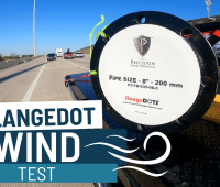 flangeDOT Wind Test | Self-adhesive Flange Protector
