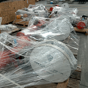 Assets being stored with protection adhesive covers