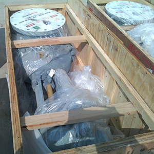 Equipment being stored with protection adhesive covers